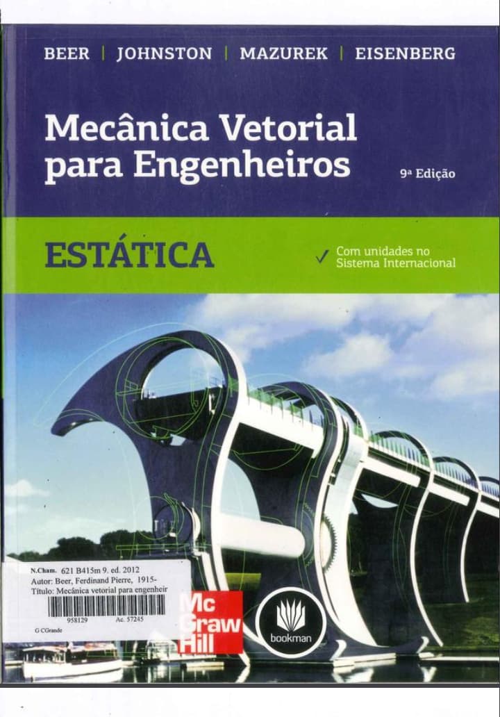 Capa de Mecânica Vetorial para Engenheiros: Estática