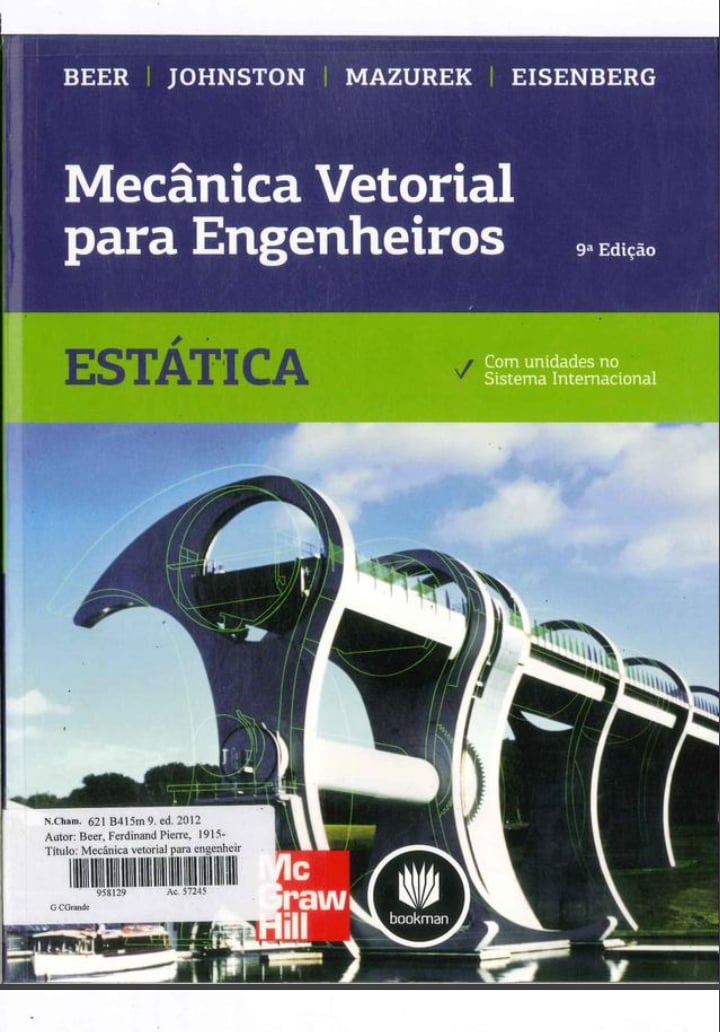 Capa do livro Mecânica Vetorial para Engenheiros: Estática