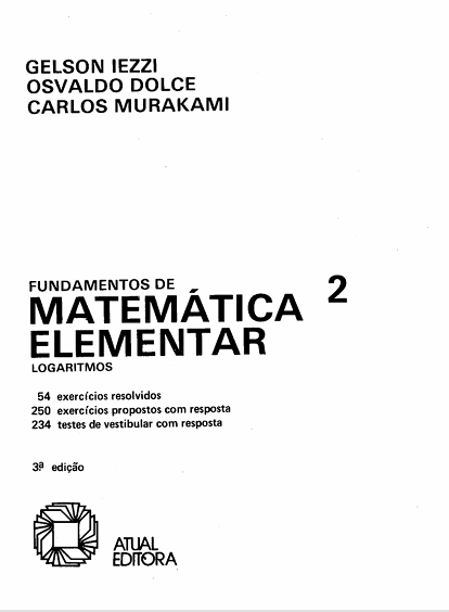 Capa do livro Fundamendos da matematica Elementar_02_(Logaritmos)