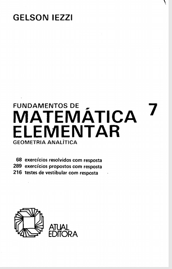 Capa de Fundamendos da matematica Elementar_07_(Geometria Analitica)